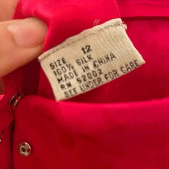 Liz Claiborne Womens Vintage Pink Polka Dot Silk Dress Size 12 Open Back - Picture 7 of 9